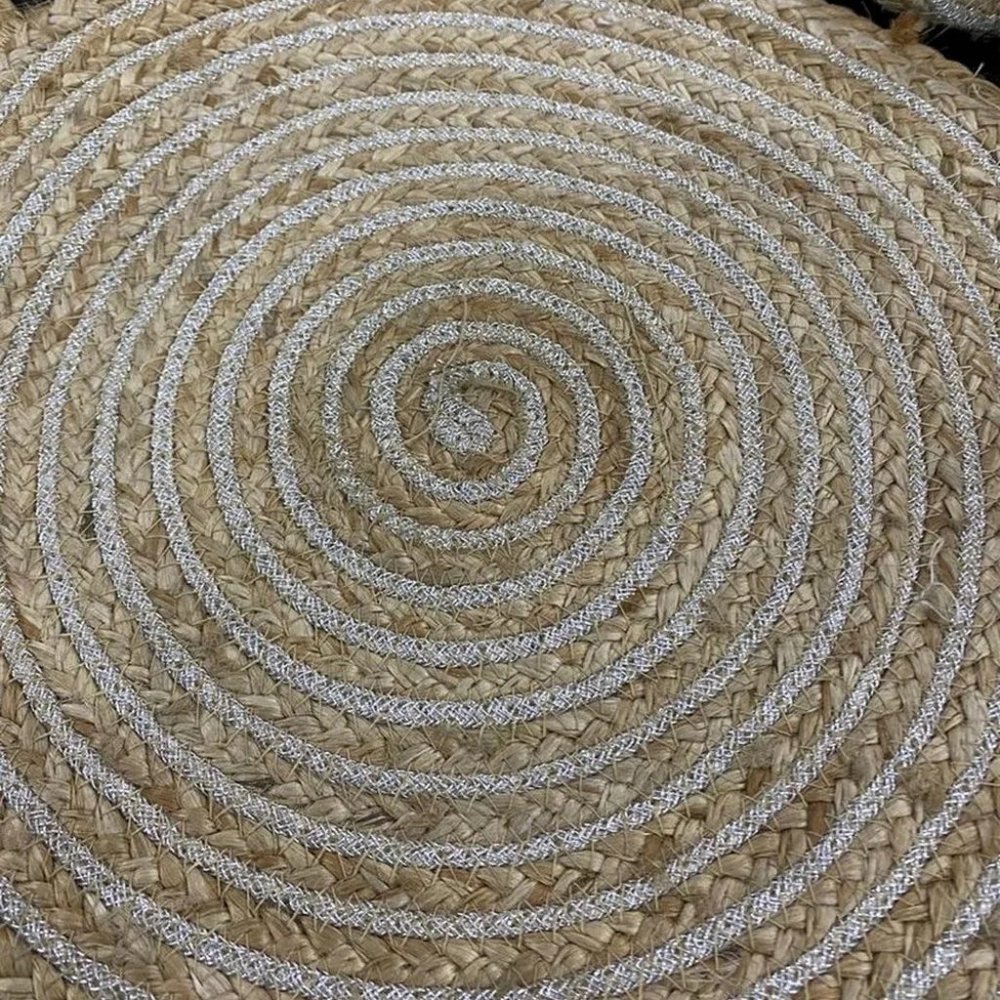 Jute Lurex Placemat | Silver | 35x35 | Pack of 2 - Picture 5 of 5